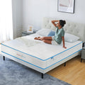 10 Inch Queen Mattress With Pillows, Gel Memory Foam Mattress Bed In A Box Medium Firm Hybrid Mattress Certipur Us Certified, Queen Box Spring Required Queen White Bedroom Modern Open Frame Memory Foam Polyester Foam Spring