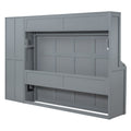 Full Size Murphy Bed Wall Bed With Closet And Drawers,Gray Gray Mdf Lvl