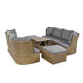 Customizable Outdoor Patio Furniture Set, Wicker Furniture Sofa Set With Thick Cushions, Suitable For Backyard, Porch. Yes Gray Garden & Outdoor Complete Patio Sets Hdpe