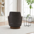 Pu Leather Swivel Barrel Chair, Swivel Accent Chairs Armchair For Living Room, Reading Chairs For Bedroom Comfy, Round Barrel Chairs With Gold Stainless Steel Base Brown Brown Primary Living Space