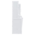 Full Size Murphy Bed Wall Bed With Closet And Drawers,White White Mdf Lvl