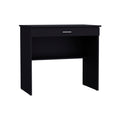 Montana Storage Desk, Spacious Stylish With Drawer And Shelf, Black Black Particle Board Pine