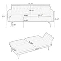 67.71 Inch Faux Leather Sofa Bed With Adjustment Armres White Light Brown Faux Leather Wood Primary Living Space Medium Soft Loose Back Contemporary Eucalyptus Square Arms Foam Pvc 2 Seat