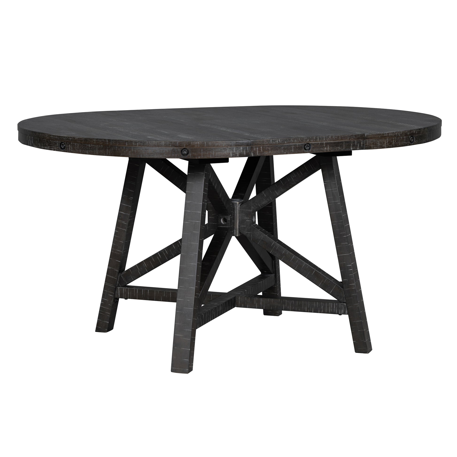 5 Piece Retro Functional Dining Set With Extendable Round Table With Removable Middle Leaf And 4 Upholstered Chairs For Dining Room And Living Room Black Black Solid Wood Mdf