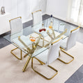 Large Modern Minimalist Rectangular Glass Dining Table For 6 8 With 0.39