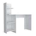 Writing Desk, Four Shelves, White White Particle Board Pine