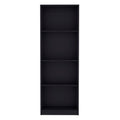 Vinton Bookcase With Spacious Tier Shelving Design, Black Black Particle Board Pine