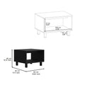 Carter 2 Piece Living Room Set, Streamlined With Tv Stand And Coffee Table, Black Black 50 59 Inches Particle Board Pine