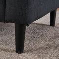 Dark Gray Upholstered Armchair And Storage Ottoman Set Comfortable Single Sofa With Cup Holders And Tufted Detailing, Ideal For Living Room Or Bedroom Dark Gray Foam Metal