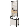 360 Swivel Jewelry Armoire & Makeup Mirror Cabinet With 2 Bottom Drawer, Rotates Freely, Spacious Storage Area, Hand Painted & Artisan White Finish White Modern Mdf