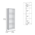 Vinton Bookcase With Spacious Tier Shelving Design, White White Particle Board Pine