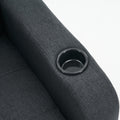 Dark Gray Upholstered Armchair And Storage Ottoman Set Comfortable Single Sofa With Cup Holders And Tufted Detailing, Ideal For Living Room Or Bedroom Dark Gray Foam Metal