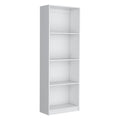 Vinton Bookcase With Spacious Tier Shelving Design, White White Particle Board Pine