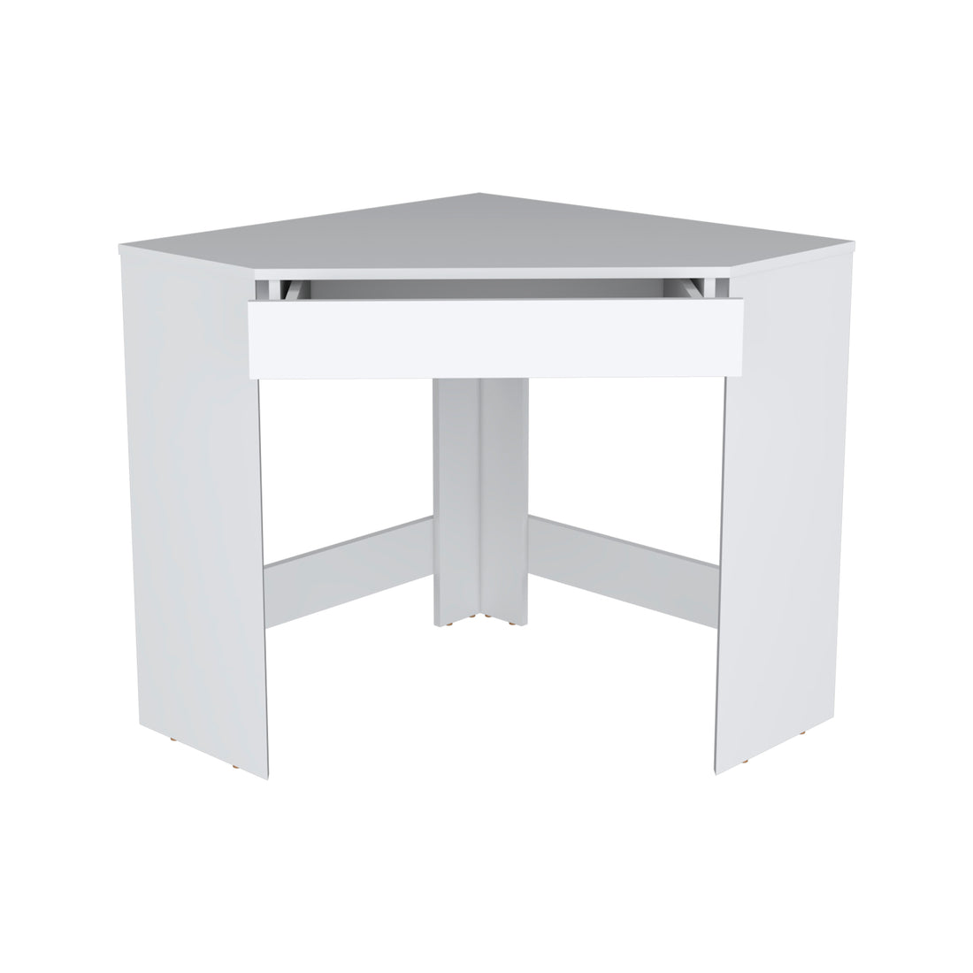 White Corner Desk With Compact Design And Drawer White Particle Board Pine