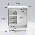 Shoe Cabinet With Doors, 6 Tier Shoe Storage Cabinet With Shelves, Wooden Shoes Rack Shoe Storage Organizer For Entryway, Hallway, Closet, Living Room, White 5 Or More Shelves White Open Storage Space Particle Board
