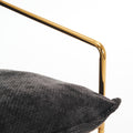 2 Chairs In 1 Box, Upholstered Hanging Armchair With Arm Pocketsmetal Frame, Gold Plated Craftsman, Crushed Foam Cushions And Skin Friendly Woven Fabric For Living Room And Bedroom. Dark Gray Dark Gray Metal