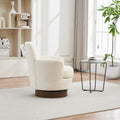 Polyester Swivel Barrel Chair, Swivel Accent Chairs Armchair For Living Room, Reading Chairs For Bedroom Comfy, Round Barrel Chairs With Gold Stainless Steel Base Beige Beige Primary Living Space American Design Foam Polyester