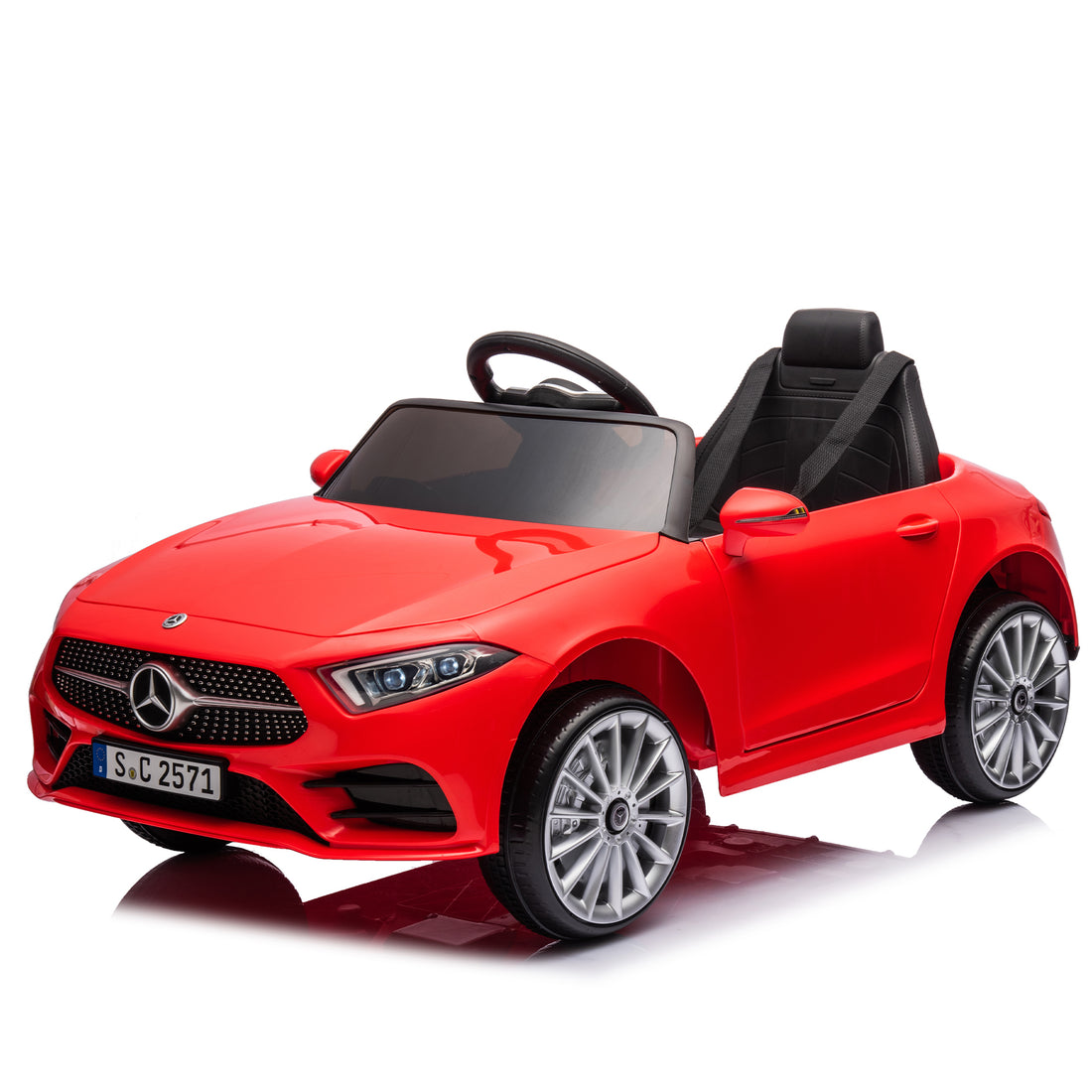 12V Kids Ride On Car W Parents Remote Control,Licensed Mercedes Benz Cls 350 For Kids,Four Wheel Suspension,Power Display,Music,Volume Control,Led Lights,Mp3,Usb Sd For Kids 37 95 Months. Red 50 99 Lbs Polypropylene