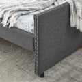 Queen Size Daybed With Drawers Upholstered Tufted Sofa Bed,With Button On Back And Copper Nail On Waved Shape Arms 84.5