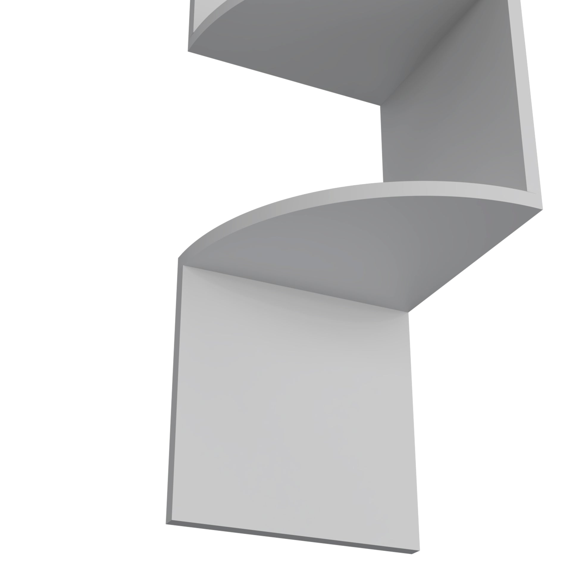 Roy Corner Floating Shelf, Modern 4 Tier Display, White White Particle Board Pine
