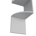 Roy Corner Floating Shelf, Modern 4 Tier Display, White White Particle Board Pine