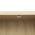 4 Door Cabinet With 1 Drawer, With 4 Adjustable Inner Shelves, Storage Cabinet Natural Particle Board