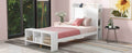 Twin Size Platform Bed With Built In Shelves, Led Light And Usb Ports, White White Mdf Lvl