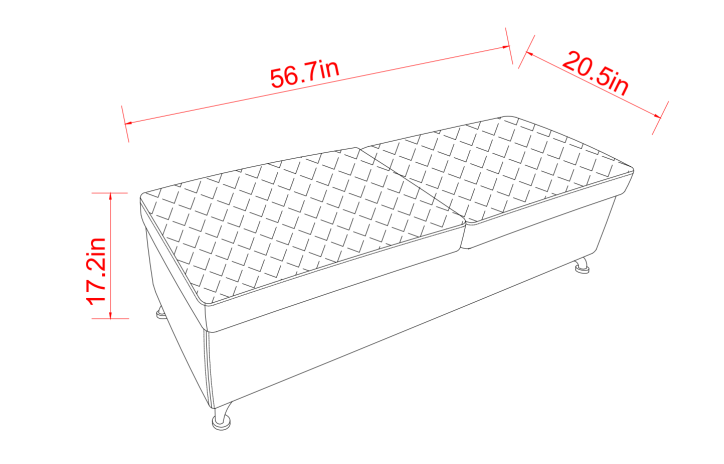 56.7" Bed Bench With Storage White Leather White Pu