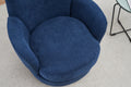 Polyester Swivel Barrel Chair, Swivel Accent Chairs Armchair For Living Room, Reading Chairs For Bedroom Comfy, Round Barrel Chairs With Gold Stainless Steel Base Blue Blue Primary Living Space American Design Foam Polyester