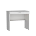 Montana Storage Desk, Spacious Stylish With Drawer And Shelf, White White Particle Board Pine