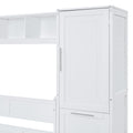 Full Size Murphy Bed Wall Bed With Closet And Drawers,White White Mdf Lvl