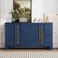 Wood Traditional Style Sideboard With Adjustable Shelves And Gold Handles For Kitchen, Dining Room And Living Room Antique Navy Antique Navy Mdf