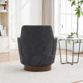 Polyester Swivel Barrel Chair, Swivel Accent Chairs Armchair For Living Room, Reading Chairs For Bedroom Comfy, Round Barrel Chairs With Gold Stainless Steel Base Dark Grey Dark Grey Primary Living