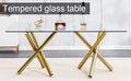 Large Modern Minimalist Rectangular Glass Dining Table For 6 8 With 0.39