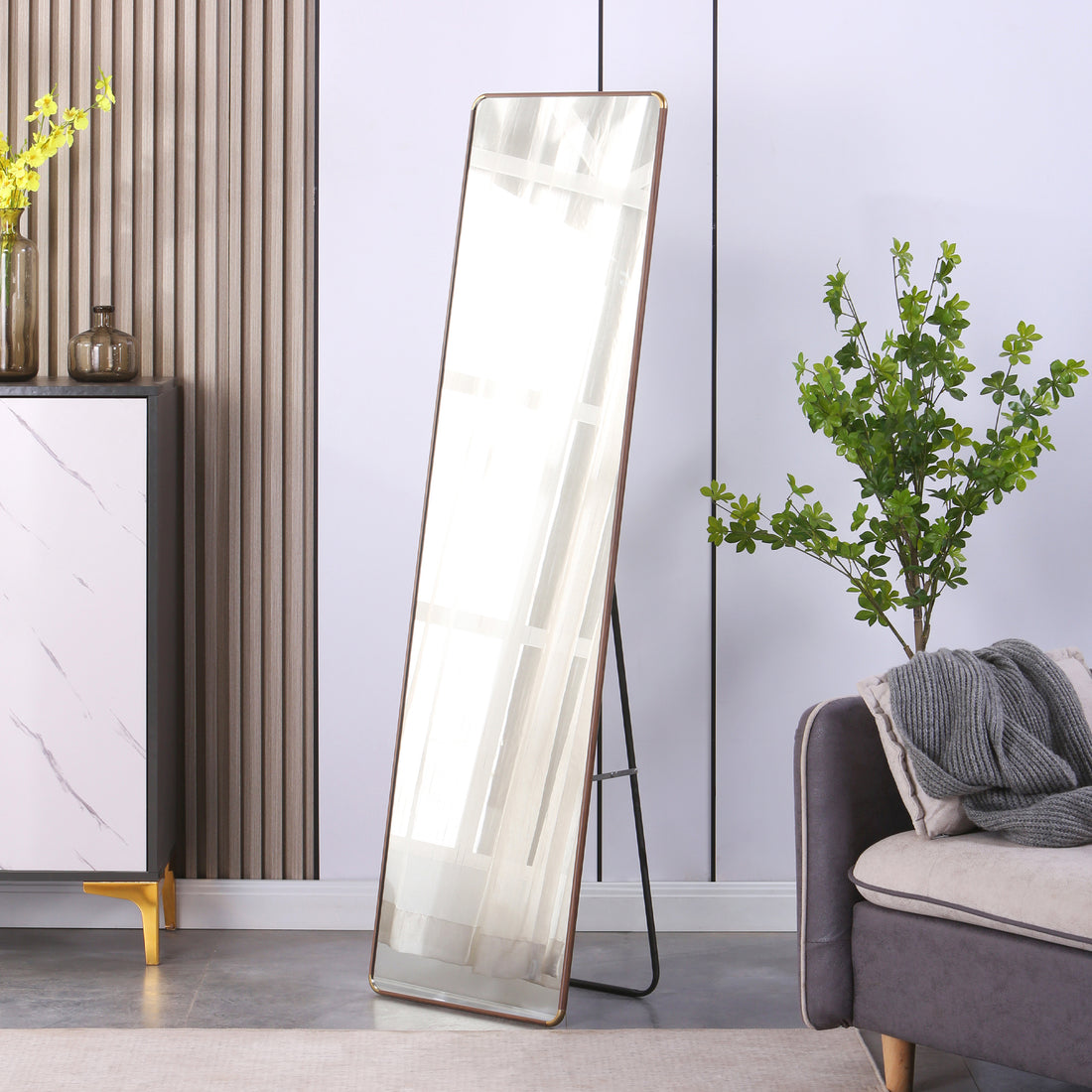 The 4Th Generation Floor Standing Full Length Mirror. Wall Mirror, Bathroom Makeup Mirror, Bedroom Foyer, Clothing Store, Wall Mounted. 60 "* 16.5" Transparent Glass