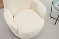 Polyester Swivel Barrel Chair, Swivel Accent Chairs Armchair For Living Room, Reading Chairs For Bedroom Comfy, Round Barrel Chairs With Gold Stainless Steel Base Beige Beige Primary Living Space American Design Foam Polyester