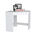 White Corner Desk With Compact Design And Drawer White Particle Board Pine