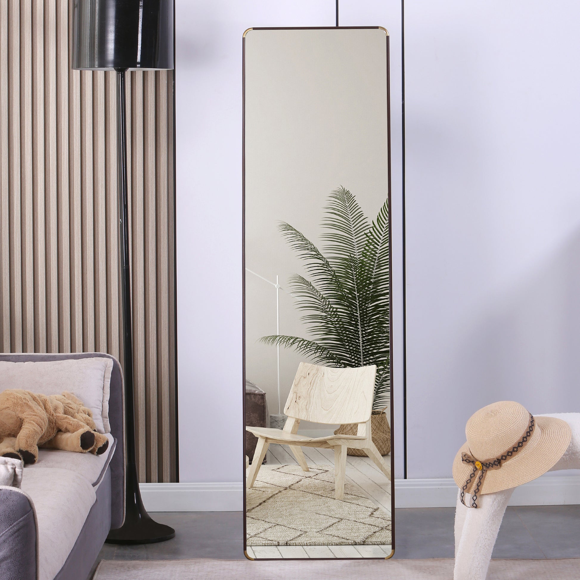 The 4Th Generation Floor Standing Full Length Mirror. Wall Mirror, Bathroom Makeup Mirror, Bedroom Foyer, Clothing Store, Wall Mounted. 60 "* 16.5" Transparent Glass