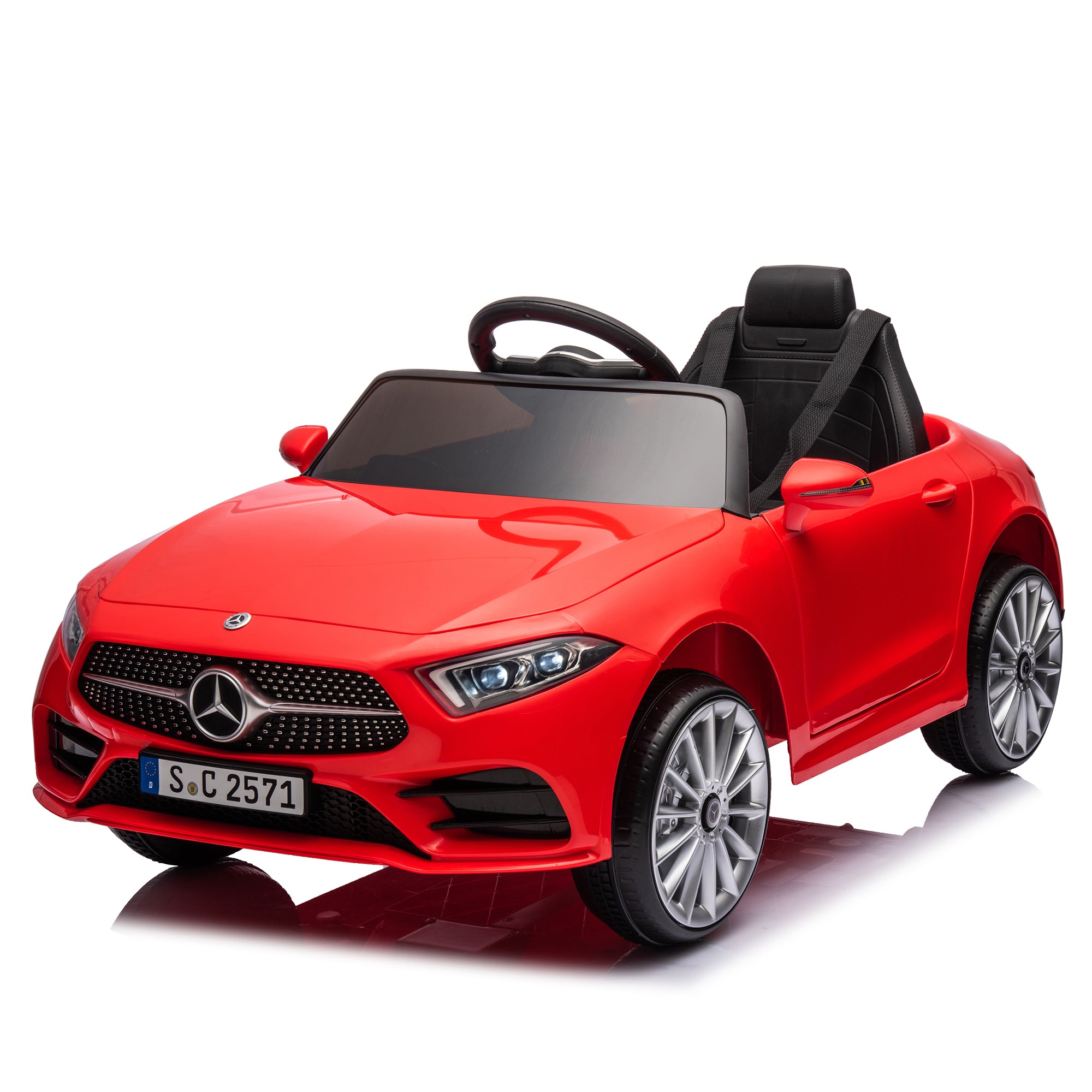 12V Kids Ride On Car W Parents Remote Control,Licensed Mercedes Benz Cls 350 For Kids,Four Wheel Suspension,Power Display,Music,Volume Control,Led Lights,Mp3,Usb Sd For Kids 37 95 Months. Red 50 99 Lbs Polypropylene