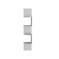 Roy Corner Floating Shelf, Modern 4 Tier Display, White White Particle Board Pine