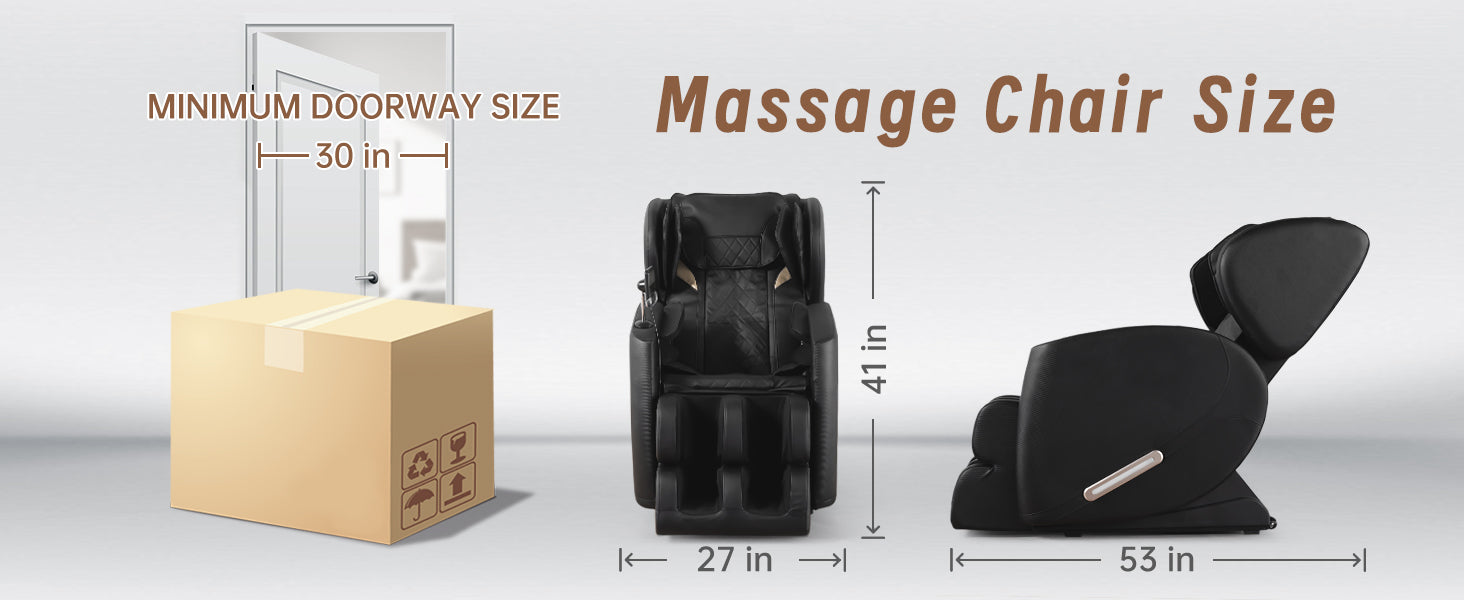 2024 Massage Chair Recliner With Zero Gravity With Full Body Air Pressure Black Pu Leather