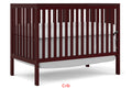 5 In 1 Convertible Crib, Converts From Baby Crib To Toddler Bed, Fits Standard Full Size Crib Mattress ,Easy To Assemble 53*29*9 Inches Cherry Cherry Classic Pine Wood