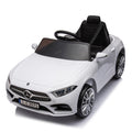 12V Kids Ride On Car W Parents Remote Control,Licensed Mercedes Benz Cls 350 For Kids,Four Wheel Suspension,Power Display,Music,Volume Control,Led Lights,Mp3,Usb Sd For Kids 37 95 Months. White 50 99 Lbs Polypropylene