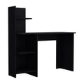 Depot E Shop Toronto 120 Writing Desk, Four Shelves, Black Black Particle Board Pine