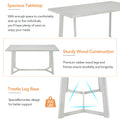 Farmhouse 6 Piece Wood Dining Table Set With 4 Upholstered Chairs And Bench, Gray Gray Wood Dining Room Bench Seating Rubberwood Rectangular Dining Table With Chair And Bench Upholstered Chair Wood Gray Solid Back Seats 6 Farmhouse Trestle Foam Solid