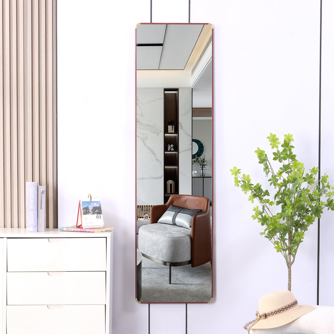 The 4Th Generation Floor Standing Full Length Mirror. Wall Mirror, Bathroom Makeup Mirror, Bedroom Foyer, Clothing Store, Wall Mounted. 60 "* 16.5" Transparent Glass