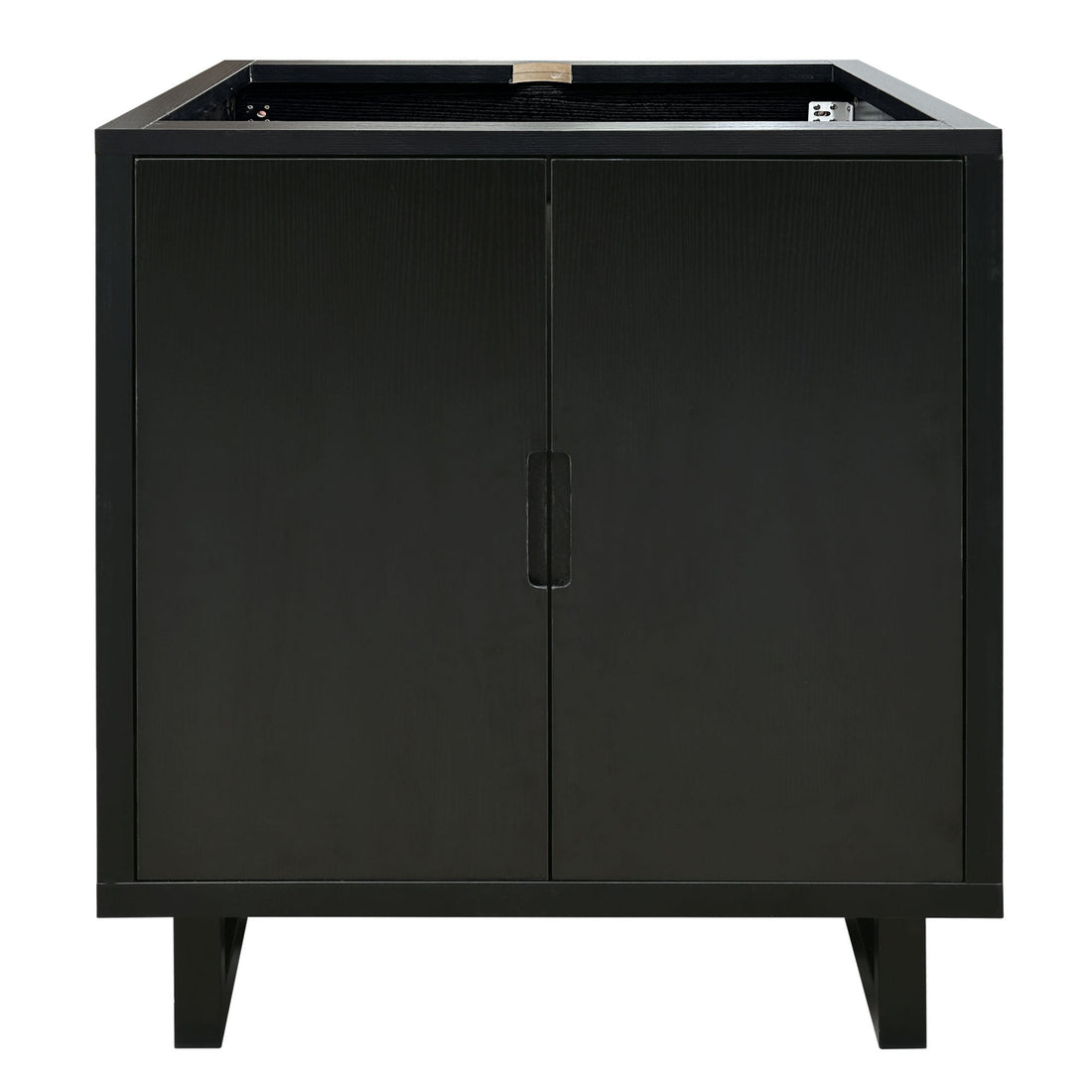 Cabinet Only 30" Bathroom Vanity, Black Sink Not Included Black Solid Wood Mdf