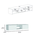 Adel Floating Tv Stand, Sleek Wall Mounted Console With 2 Doors, White White 50 59 Inches Particle Board Pine