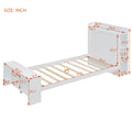 Twin Size Platform Bed With Built In Shelves, Led Light And Usb Ports, White White Mdf Lvl