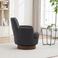 Polyester Swivel Barrel Chair, Swivel Accent Chairs Armchair For Living Room, Reading Chairs For Bedroom Comfy, Round Barrel Chairs With Gold Stainless Steel Base Dark Grey Dark Grey Primary Living